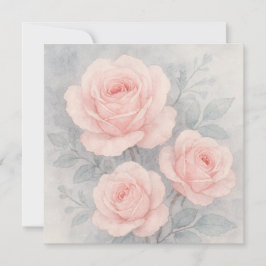 Convite Placa de Saudação de Cor de Água das Rosas Rosa El