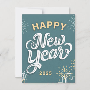Convite Placa de saudação do feliz ano novo 2025