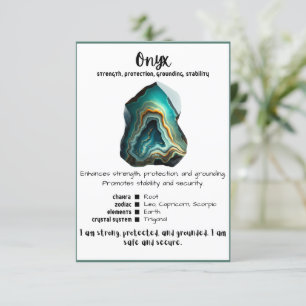 Convite Placa de Significado de Cristal Onyx
