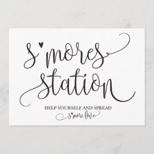 Convite Placa de Sinalização de Favor da Estação de S'more