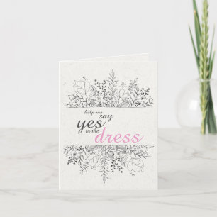 Convite Placa de Solicitação Bridesmaid da Memória Floral