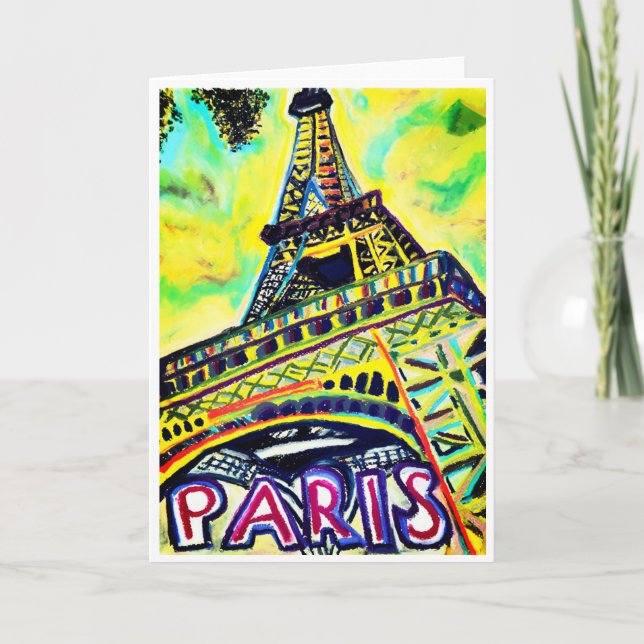 Convite Placa de torre Eiffel<Blank Inside> (Frente)