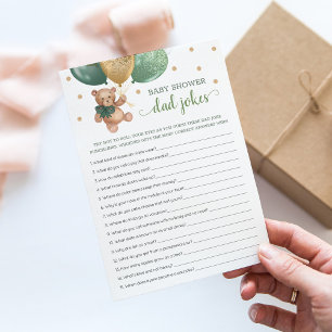 Convite Placa de Urso Verde do Jogo do Pai do Chá de frald