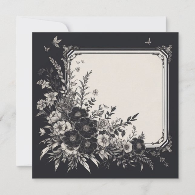 Convite Placa de Vazio personalizada - Modelo preto e bran (Frente)