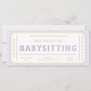 Convite Placa de Voucher de Presente de Lilac Roxo