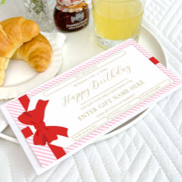 Convite Placa de Voucher de Presente Feliz de Greve de Ros