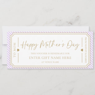 Convite Placa de Voucher de Presente para Dia de as mães F