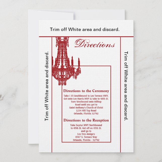 Convite Placa direcional 3,5x6 Crystal Chandelier Glitz Gl (Frente)