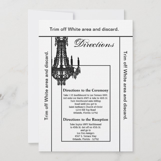 Convite Placa direcional 3,5x6 Crystal Chandelier Glitz Gl (Frente)