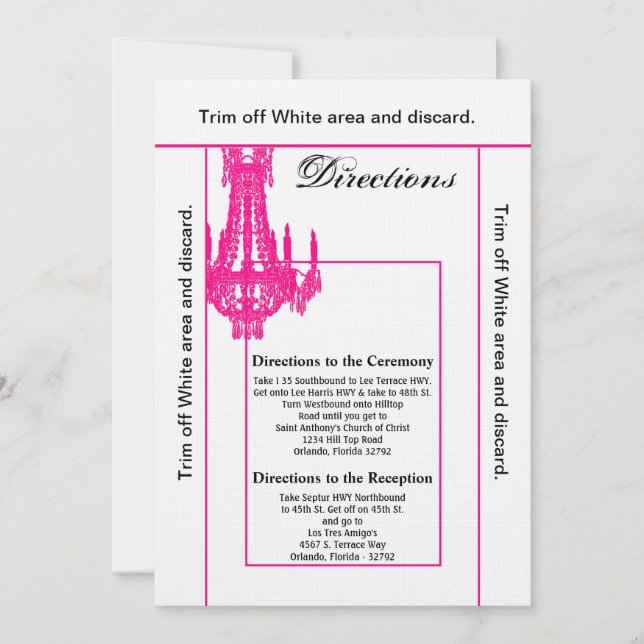 Convite Placa direcional 3,5x6 Crystal Chandelier Glitz Gl (Frente)