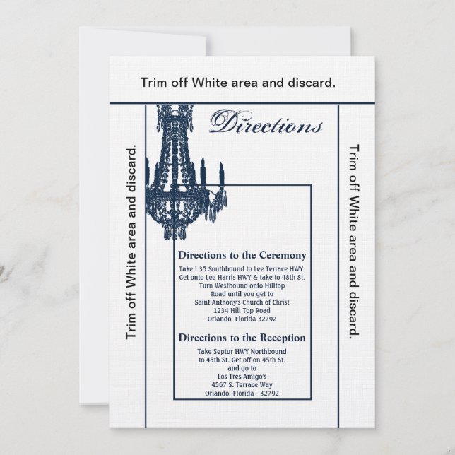 Convite Placa direcional 3,5x6 Crystal Chandelier Glitz Gl (Frente)