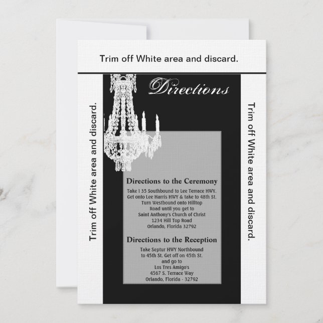 Convite Placa direcional 3,5x6 Crystal Chandelier Glitz Gl (Frente)