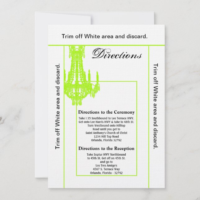 Convite Placa direcional 3,5x6 Crystal Chandelier Glitz Gl (Frente)