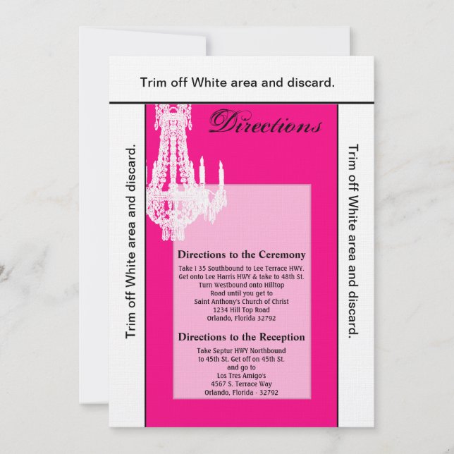 Convite Placa direcional 3,5x6 Crystal Chandelier Glitz Gl (Frente)