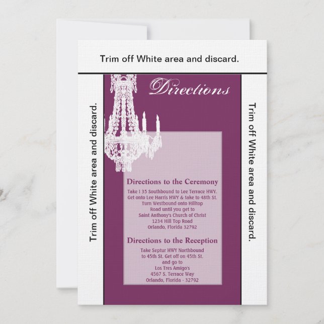 Convite Placa direcional 3,5x6 Crystal Chandelier Glitz Gl (Frente)