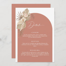 Convite Placa do gabinete de detalhes do Boho Arch Pampas