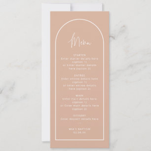 Convite Placa do menu Batismo do arco rosa longo