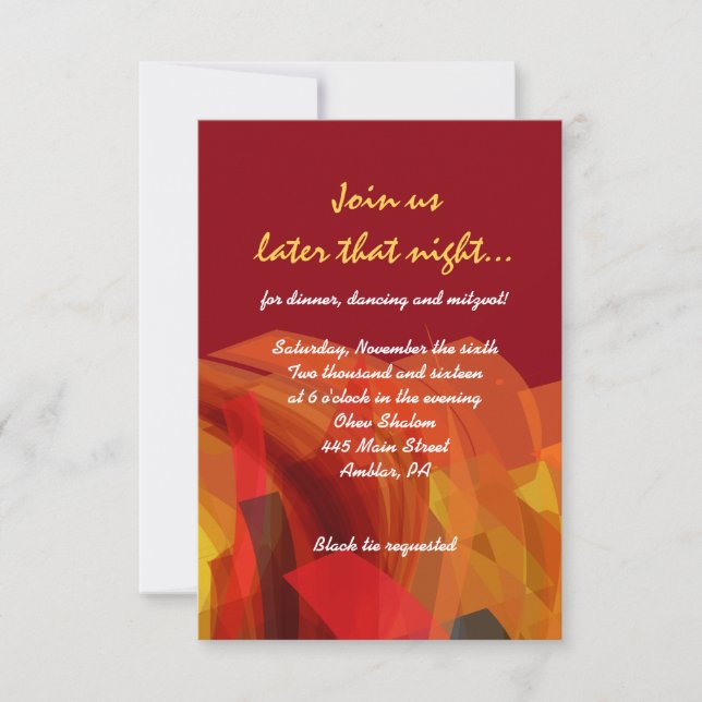 Convite Placa do Partido do Bar Mitzvah para Star Bat Tran (Frente)