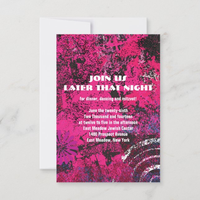 Convite Placa do Partido do Star Bat Mitzvah Circular do D (Frente)