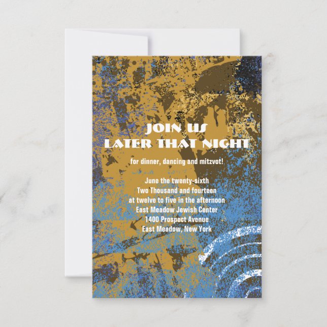 Convite Placa do partido Mitzvah, Bar Circular David (Frente)