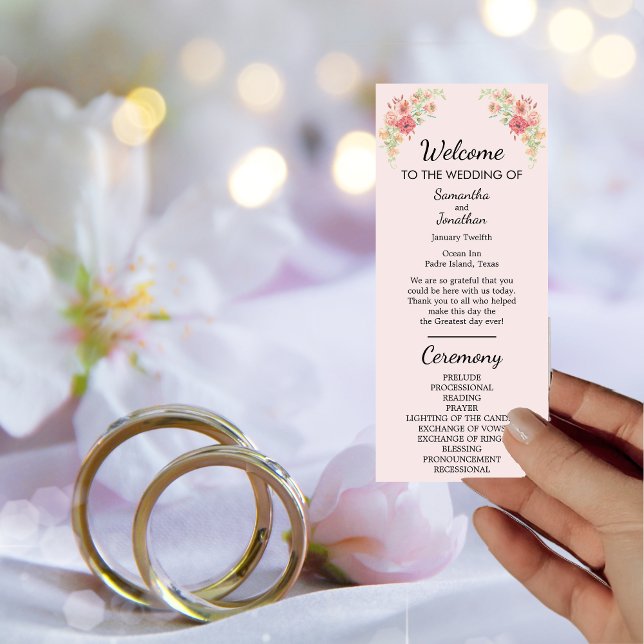 Convite Placa do Programa Flores de Aquarela Rosa Boho (Criador carregado)