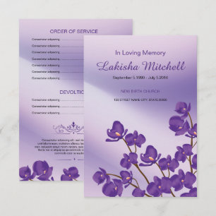 Convite Placa do Programa Funeral Floral Imprimível