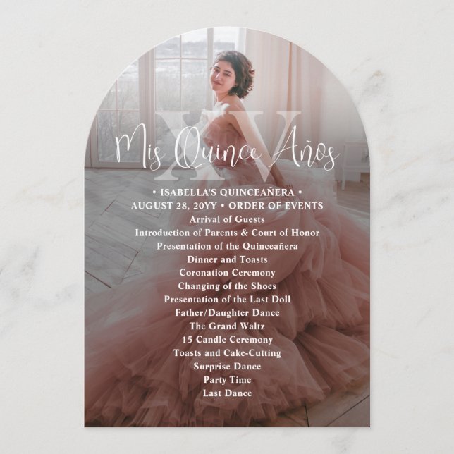 Convite Placa do Programa Mis XV Años Quinceañera Imprimív (Frente)