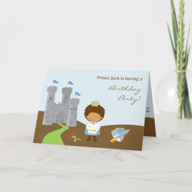 Convite Placa dobrada de Festa de aniversário Prince (Frente)