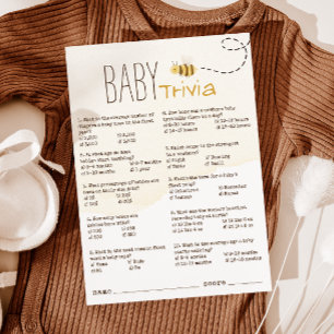 Convite Placa Doce de Bumble Bee Chá de fraldas Bebê Trivi