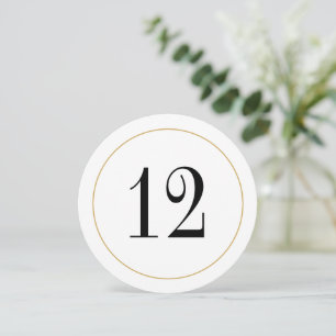 Convite Placa Elegante Shimmer Dourado Circle Número 12