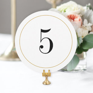 Convite Placa Elegante Shimmer Dourado Circle Número 5