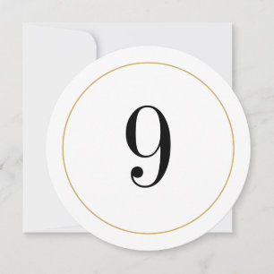Convite Placa Elegante Shimmer Dourado Circle Número 9