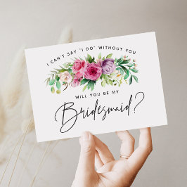 Convite Placa Floral Bridesmaid Brilhante