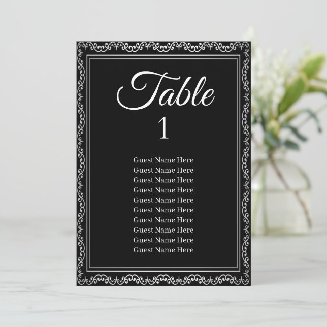 Convite Placa Gráfica de Casamento de Frame Silver Luxurio (Em pé/Frente)