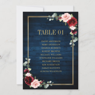 Convite Placa Gráfico Floral Dourada Sentado com Blush do