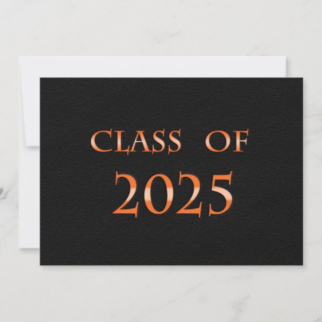Convite Placa Laranja e Preta da Classe 2025 (Frente)
