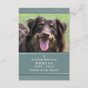 Convite Placa Memorial Pet 3.5x5 Teal - Não Chame Poema
