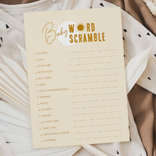 Convite Placa Mínima Boho Sunshine Baby Scramble