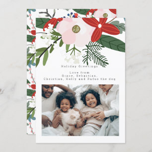 Convite Placa personalizada de foto da Flor de inverno ros