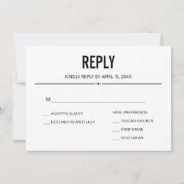 Convite Placa Personalizada de Modelo de Resposta RSVP Sim