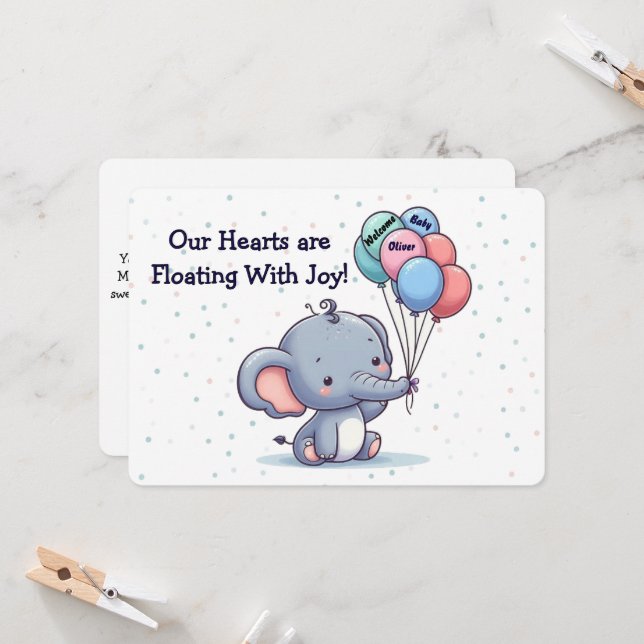 Convite Placa personalizada de Parabéns para bebês (Frente/Verso In Situ)