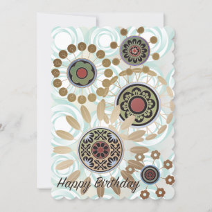 Convite Placa Plana de Aniversário Mah Jongg Starburst Pon