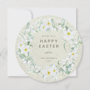 Convite Placa plana de Felz pascoa de exaustão branco redo