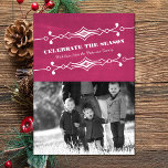 Convite Placa Plana de Foto Feriada de Chalkboard Inclinad<br><div class="desc">Placa plana de fotos de feriado de quadro chalkboard elegante e na moda, em cor-de-rosa, com uma borda de deco artístico e um painel chalkboard de tendências. Este cartão com fotos chic e de moda é fácil de personalizar com uma fotografia familiar encantadora e uma saudação de Natal personalizada. Clique...</div>