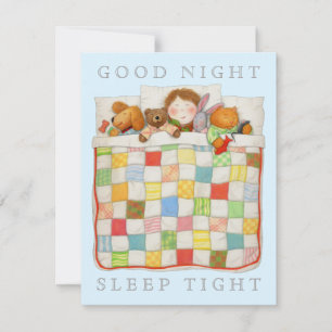 Convite Placa plana do Vazio COZY QUILT 4.25x5.5 - Azul
