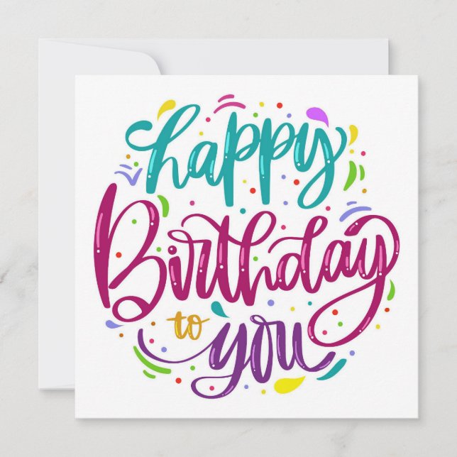 Convite Placa Plana Feliz Aniversário (Frente)