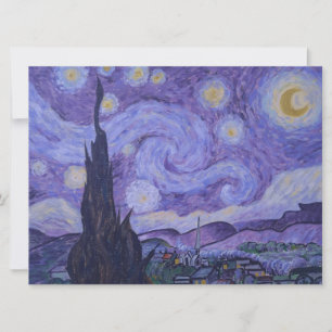 Convite Placa plana Impressão de arte roxa de Van Gogh Sta