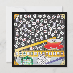 Convite Placa Plana Mah Jongg Limerick Mahj