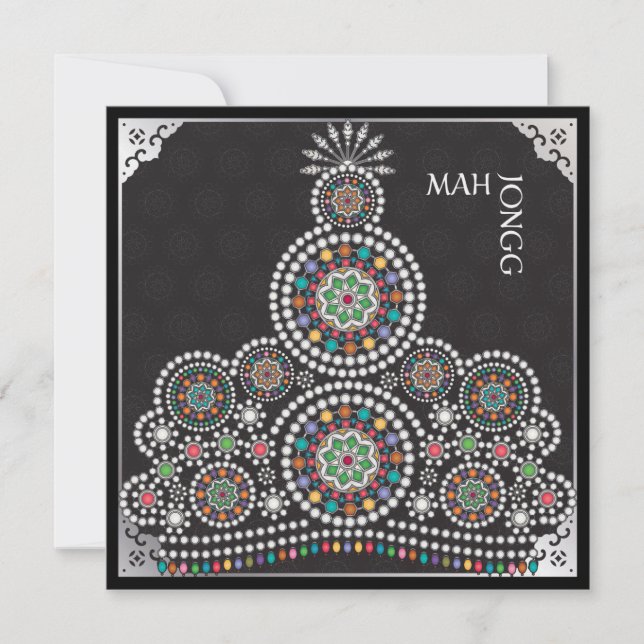 Convite Placa Plana Mah Jongg Limerick Taj (Frente)