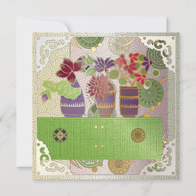 Convite Placa Plana Mesa Verde Mah Jongg (Frente)